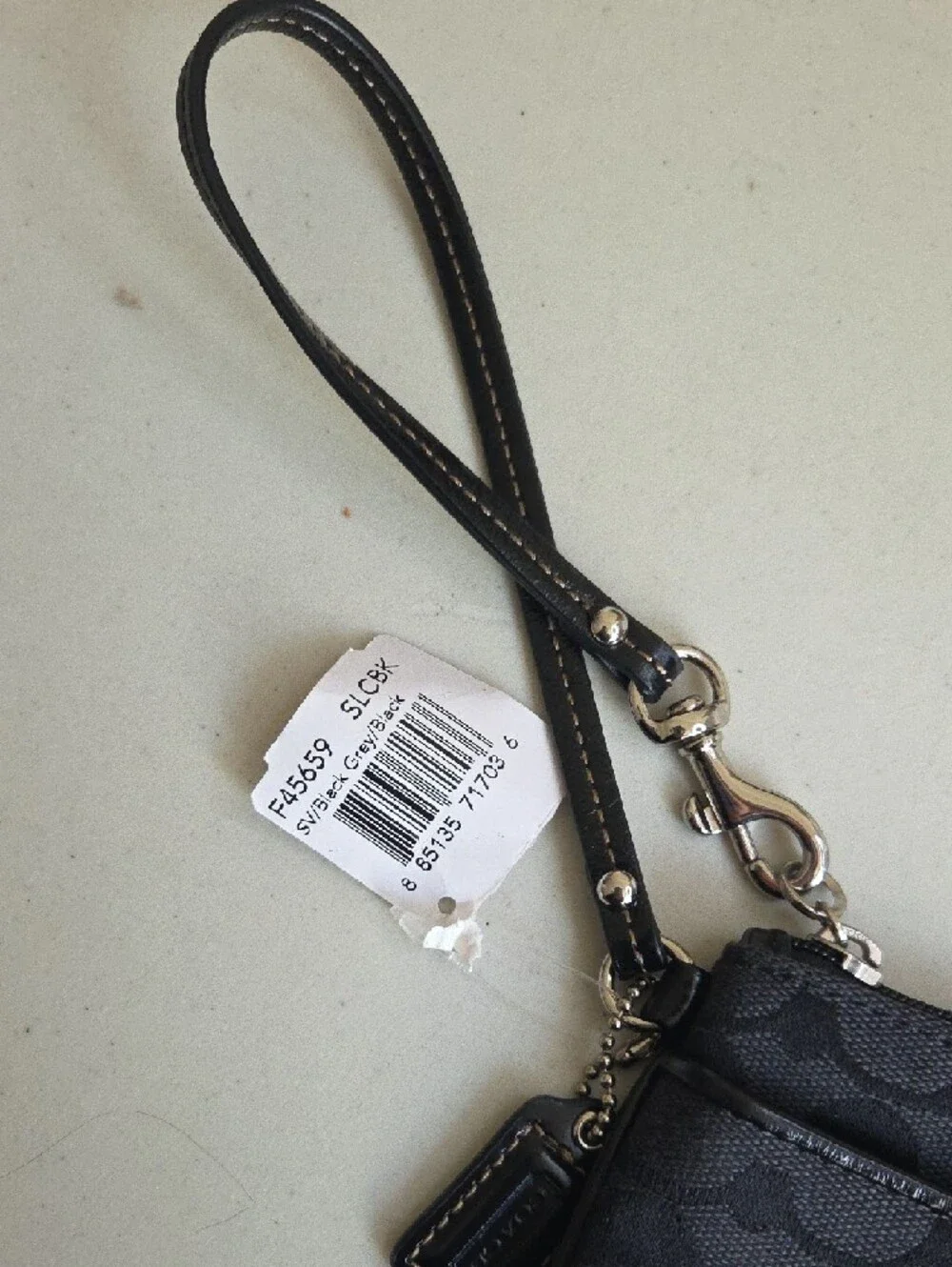 Coach Black Signature Wristlet Pouch - Picture 2 of 6